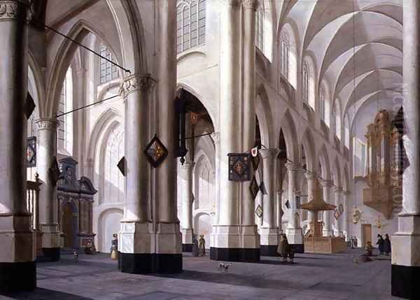 Interior of St. Laurenskerk, Rotterdam 1655 Oil Painting by Daniel de Blieck