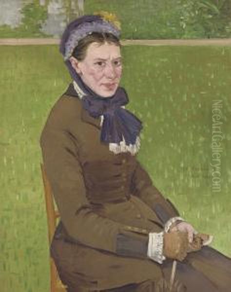 Portrait De Maria (la Soeur De L'artiste) Oil Painting by Charles Angrand