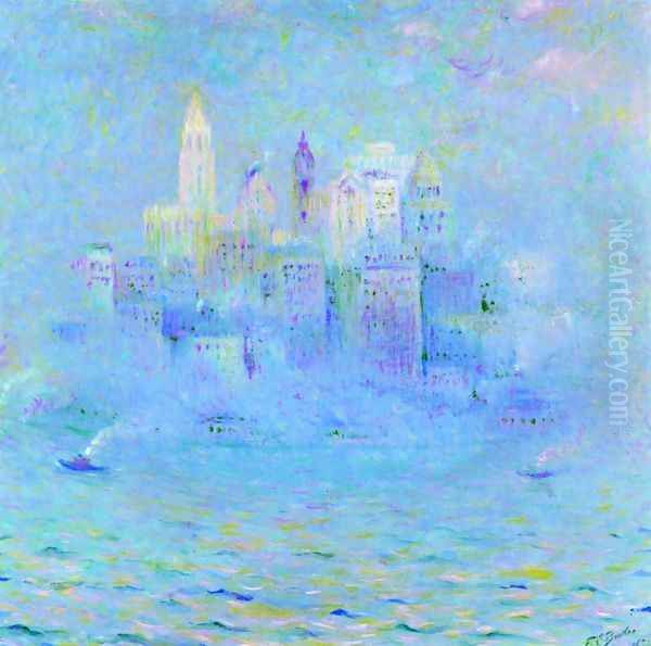 Lower Manhattan Oil Painting by Theodore Butler