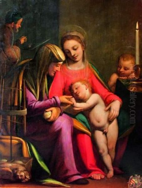 La Vierge A L'enfant Avec Sainte Anne, Saint Joseph Et Saint Jean-baptiste Oil Painting by Sofonisba Anguissola