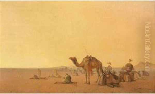 Priere Dans Le Desert Oil Painting by Henrik Ankarcrona