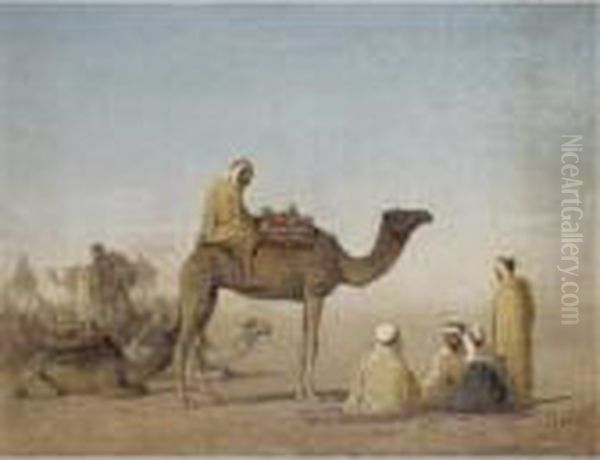 An Arab Encampment Oil Painting by Henrik Ankarcrona