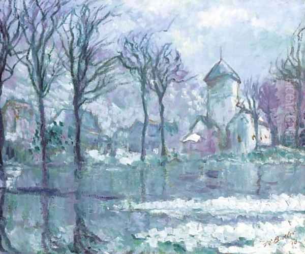 The Mill in the Flood, Giverny Oil Painting by Theodore Butler