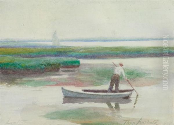 Low Tide Oil Painting by Thomas Pollock Anschutz