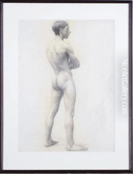 Standing Academic Male Nude, Paris by Thomas Pollock Anschutz