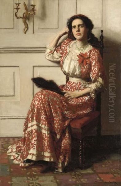 Portrait Of Rebecca H. Whelan Oil Painting by Thomas Pollock Anschutz