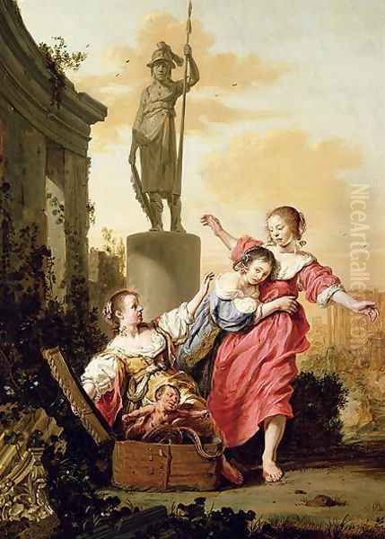 The Three Daughters of Cecrops discovering Erichthonius Oil Painting by Salomon de Bray