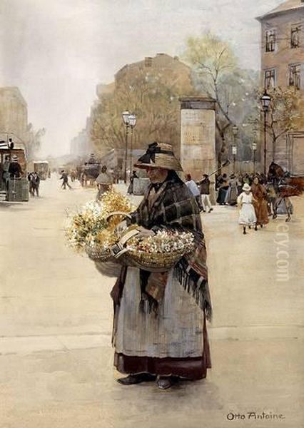 Blumenfrau Am Potsdamer Platz by Otto Antoine