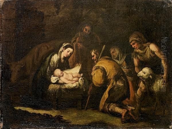 The Adoration Of The Shepherds Oil Painting by Francisco Antolinez Y Ochoa