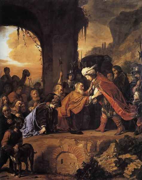 Joseph Receives His Father and Brothers in Egypt 1655 Oil Painting by Salomon de Bray