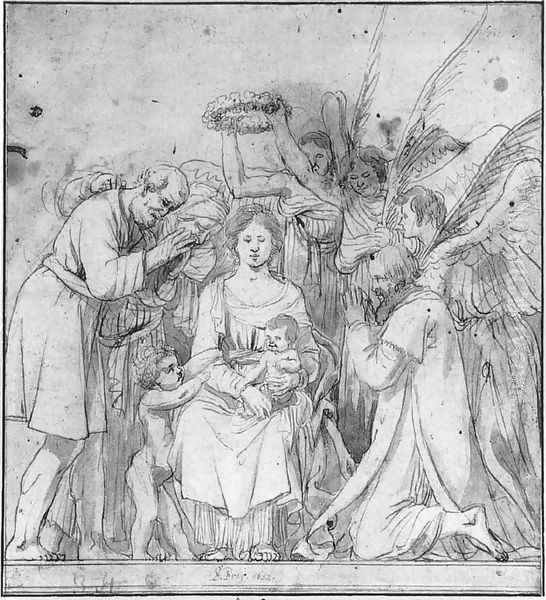 Madonna with Angels and Shepherds 1622 Oil Painting by Salomon de Bray