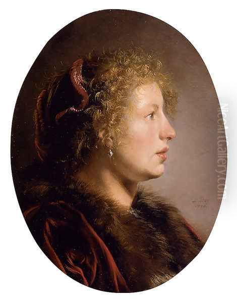 Study of a young woman in profile 1636 Oil Painting by Salomon de Bray