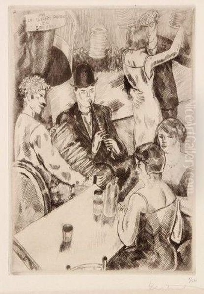 Scene De Bar Oil Painting by Louis Robert Antral