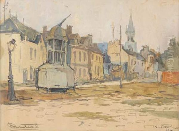 Soissons, Place De Laon Oil Painting by Louis Robert Antral