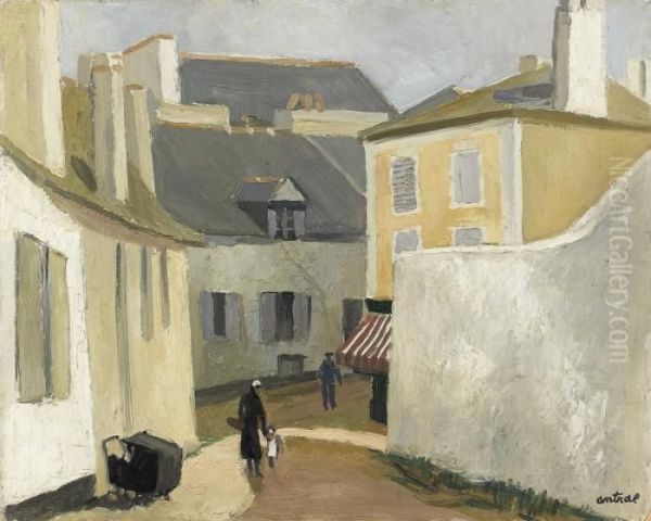 Rue De Village A Servon Oil Painting by Louis Robert Antral