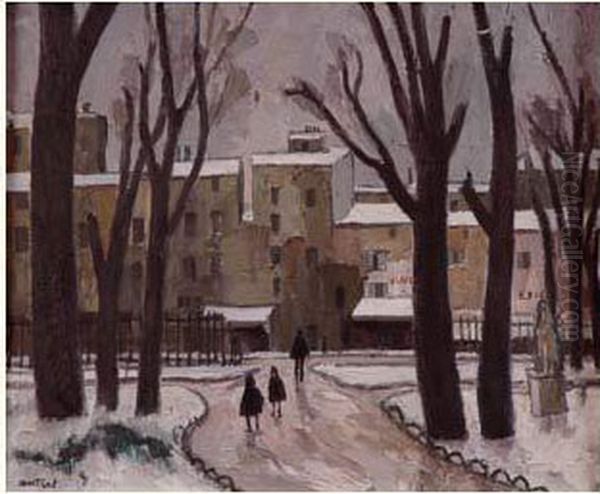 neige A Paris Oil Painting by Louis Robert Antral