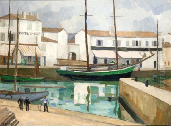 Port St Martin Oil Painting by Louis Robert Antral