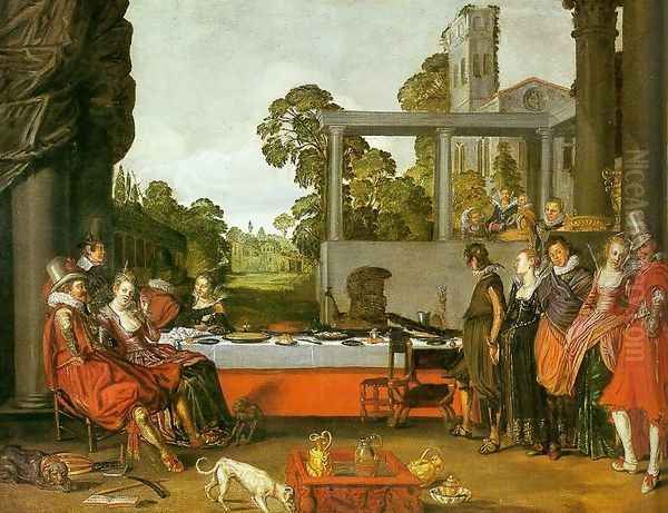 Banquet in the Open Air c. 1615 Oil Painting by Willem Buytewech