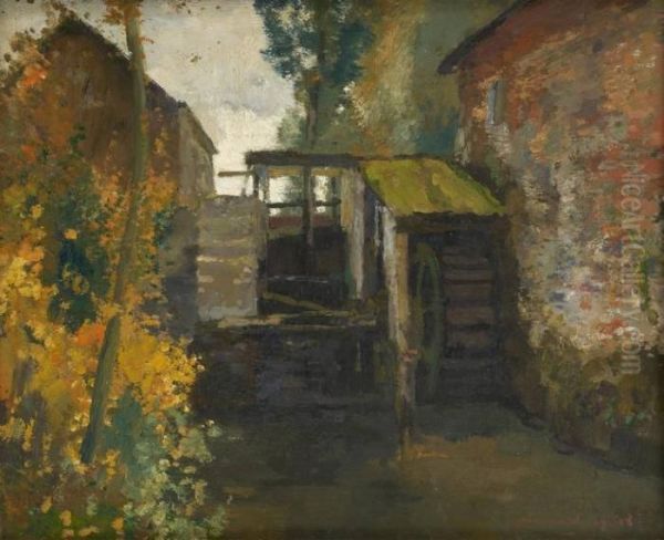 Le Moulin A Eau Oil Painting by Armand Apol