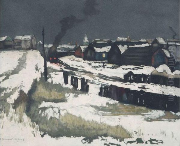 'banlieu Sous La Neige' Kleurenets Oil Painting by Armand Apol