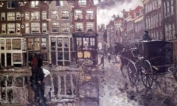 Corner of Leidsche Square, Amsterdam Oil Painting by George Hendrik Breitner