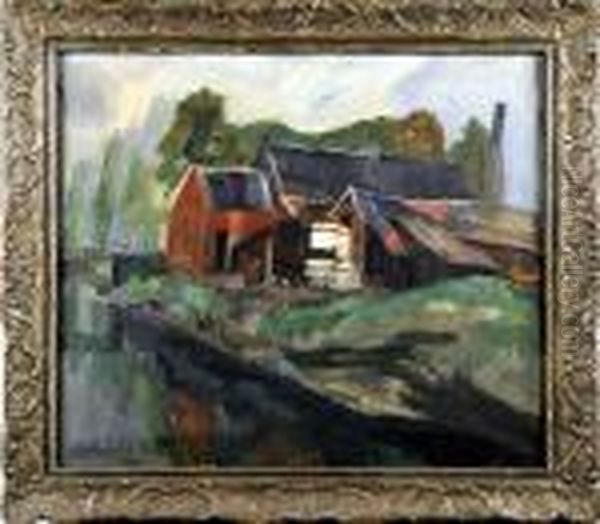 Maison Au Bord Du Canal Oil Painting by Armand Apol