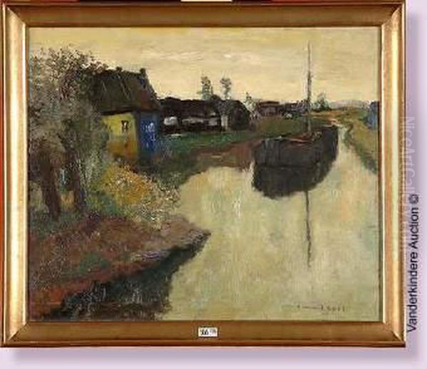 paysage Au Canal Oil Painting by Armand Apol