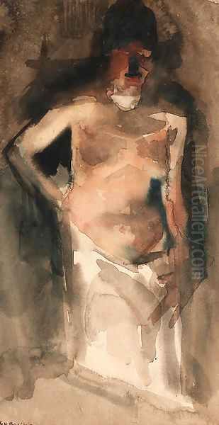 A nude Oil Painting by George Hendrik Breitner