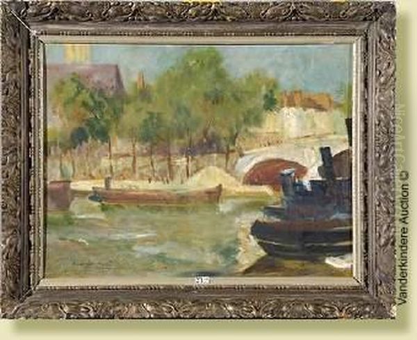 Pont A Paris Oil Painting by Armand Apol