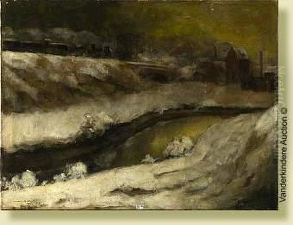 Paysage Bruxellois Sous La Neige Oil Painting by Armand Apol