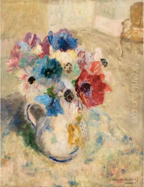 A Flower Still Life With Anemones by Armand Apol