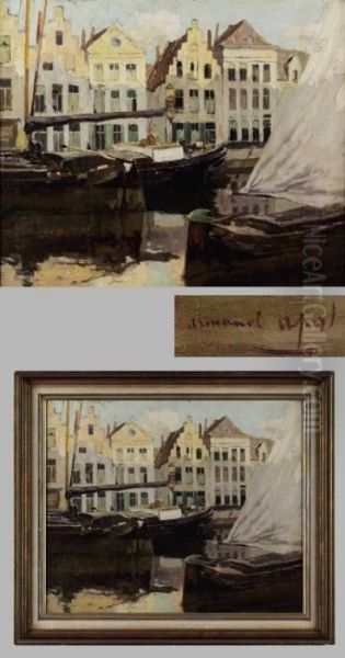 Stadtische Hafenansicht Oil Painting by Armand Apol