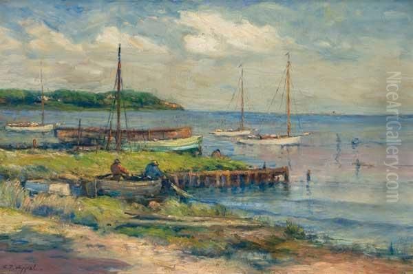 A Quiet Day On The Coast Oil Painting by Charles P. Appel