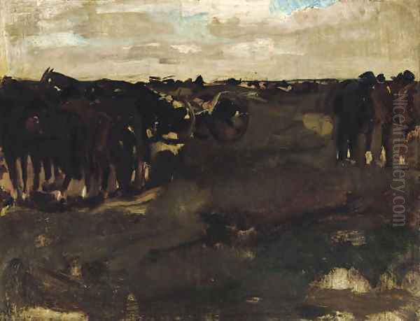 Manouevres in the dunes Oil Painting by George Hendrik Breitner