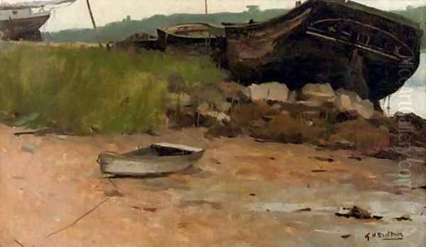 The riverbank Oil Painting by George Hendrik Breitner