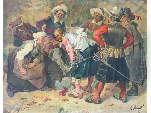 Scene De Mousquetaires Oil Painting by Georges Appert