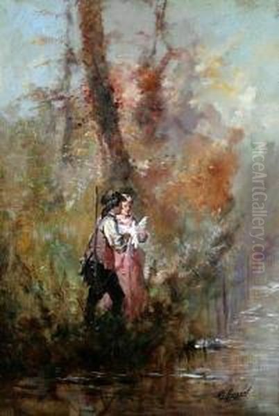 A Courting Couple Oil Painting by Georges Appert