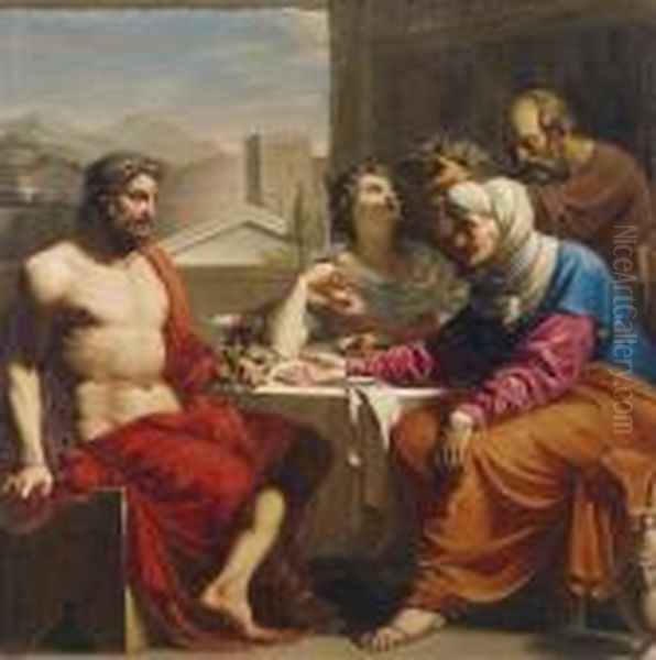 Jupiter And Mercury With Philemon Andbaucis Oil Painting by Andrea, the Elder Appiani