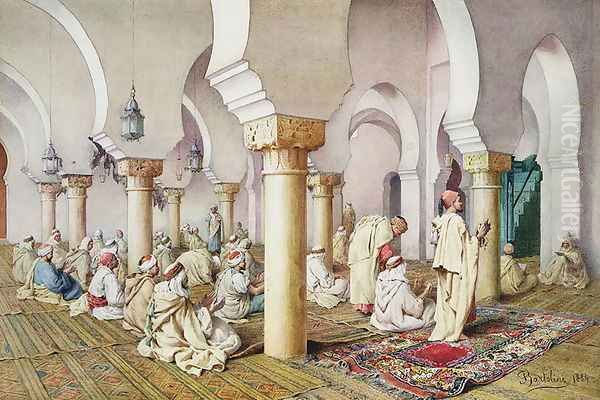 At Prayer in the Mosque 1884 Oil Painting by Filipo or Frederico Bartolini