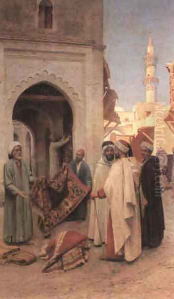 The Rug Merchant Oil Painting by Filipo or Frederico Bartolini