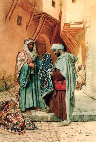 The Carpet Seller 3 Oil Painting by Filipo or Frederico Bartolini