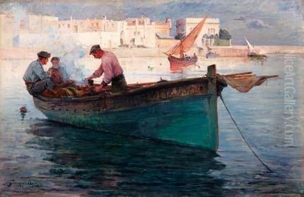 Pescatori Oil Painting by Giuseppe Aprea