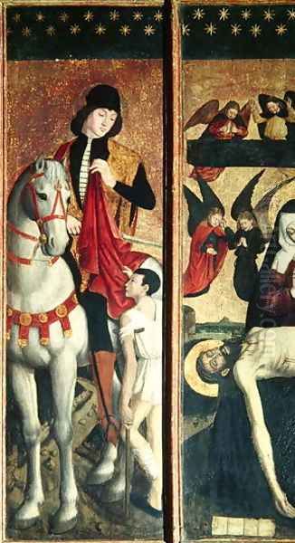 St. Martin, left hand panel from a triptych depicting Pieta between St. Martin and St. Catherine, 1475 Oil Painting by Ludovico Brea