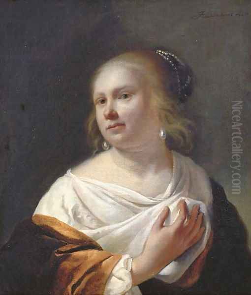 Portrait of a young lady Oil Painting by Jan Gerritsz van Bronchorst