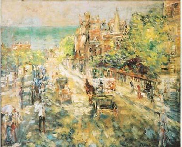 Promenade Au Bord De Mer Oil Painting by Alexis Pawlowitsch Arapoff