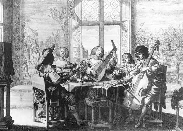 Musical Society c. 1635 Oil Painting by Abraham Bosse