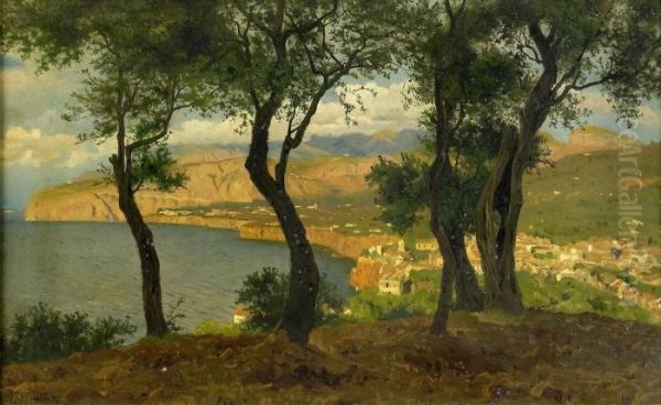 Motiv Fran Sorrento Oil Painting by Olof Arborelius