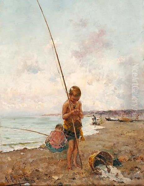 Pescadores Oil Painting by Fondevila Arcadi Mas I