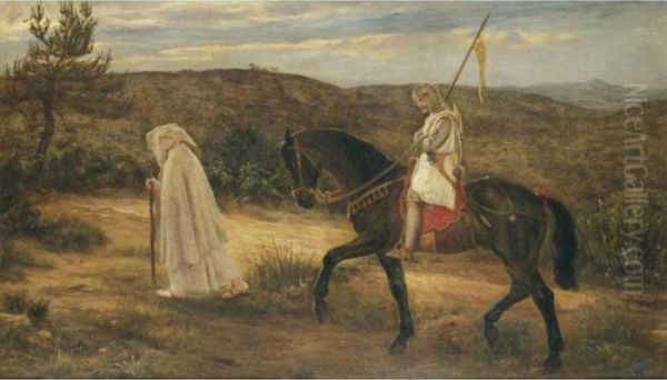 Merlin And Lancelot, An Incident From La Morte D'arthur Oil Painting by James Archer