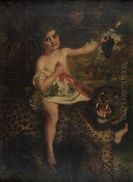 The Young Bacchus Riding On A Leopard Oil Painting by James Archer